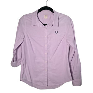 Giordano Women’s Lavender Stretch Button Down Cotton Shirt Medium
